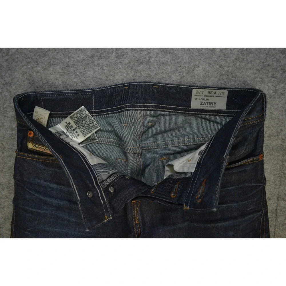 DIESEL Zatiny Bootcut Button Fly Jeans Mens SZ 28x27 (Tag 26x32) Dark Wash 0073N